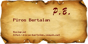Piros Bertalan névjegykártya